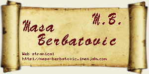 Maša Berbatović vizit kartica